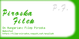 piroska filep business card